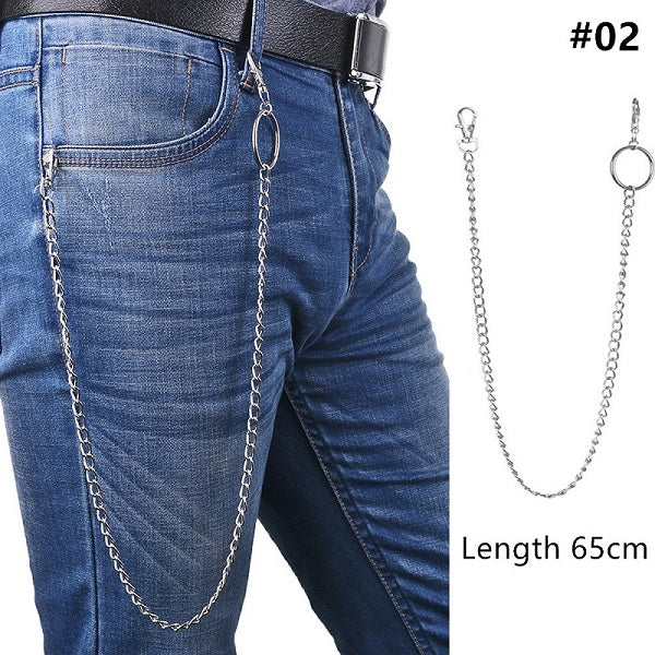 Metal Pants Chain Pocket Chain With Keyring Clip Jewelry