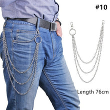 Load image into Gallery viewer, Long Metal Wallet Chain Leash Pant Jean Keychain Ring Clip Men&#39;s Hip Hop Jewelry