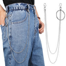 Load image into Gallery viewer, Long Metal Wallet Chain Leash Pant Jean Keychain Ring Clip Men&#39;s Hip Hop Jewelry