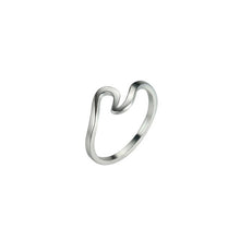 Load image into Gallery viewer, Boho Silver Wave Ring Rose Gold Ring Love Engagemen Ring Wedding Rings for Women Accessories Anillos Mujer Bague Femme